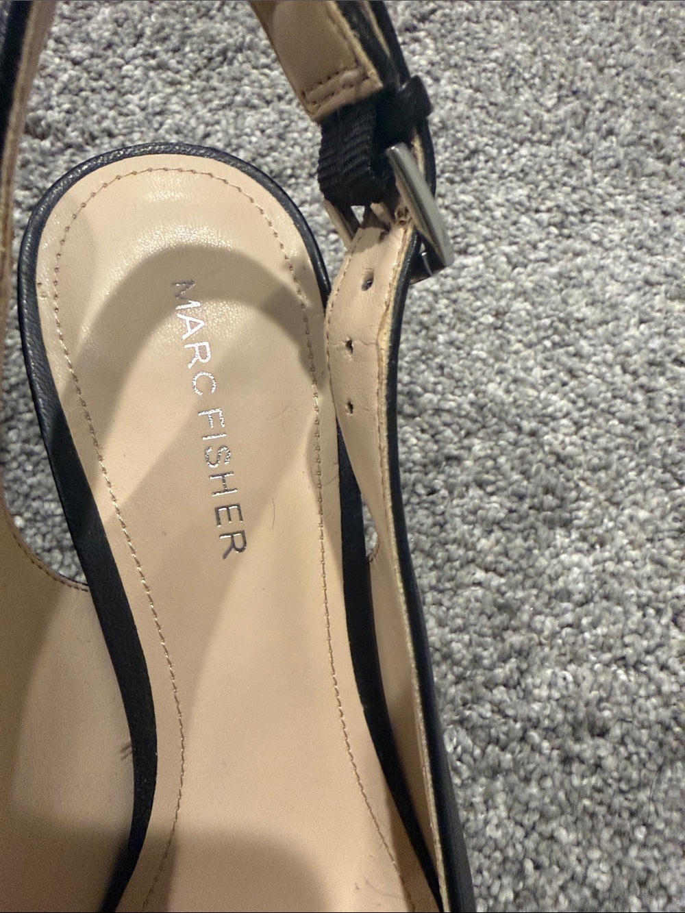 Marc Fisher Black Pointed Slingback pumps - block heel - Women’s Size 7 - Picture 4 of 6